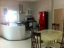 The dining area, the kitchen.